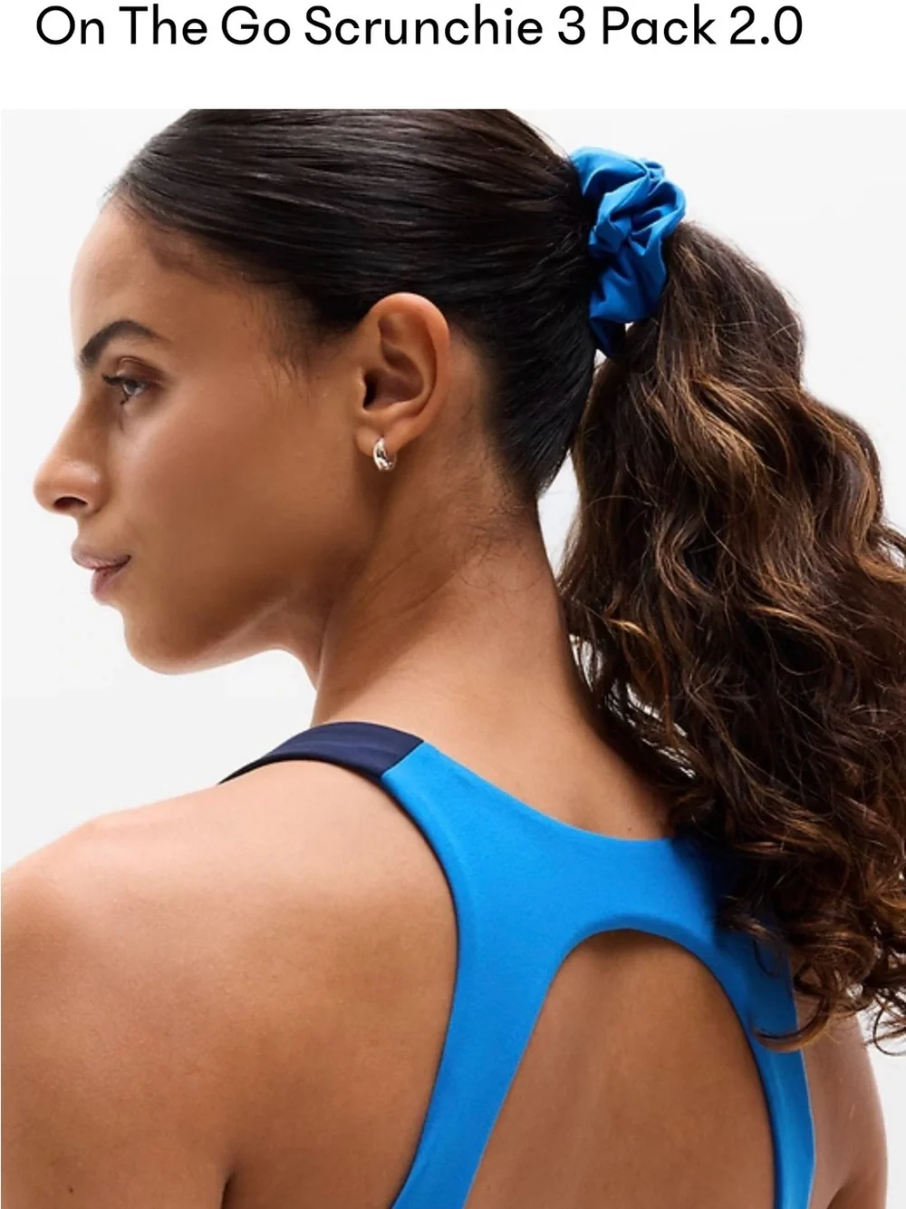NWT Athleta Pouch Blue, Navy & Black Scrunchies on the go scrunchies set of 3 - Picture 5 of 5